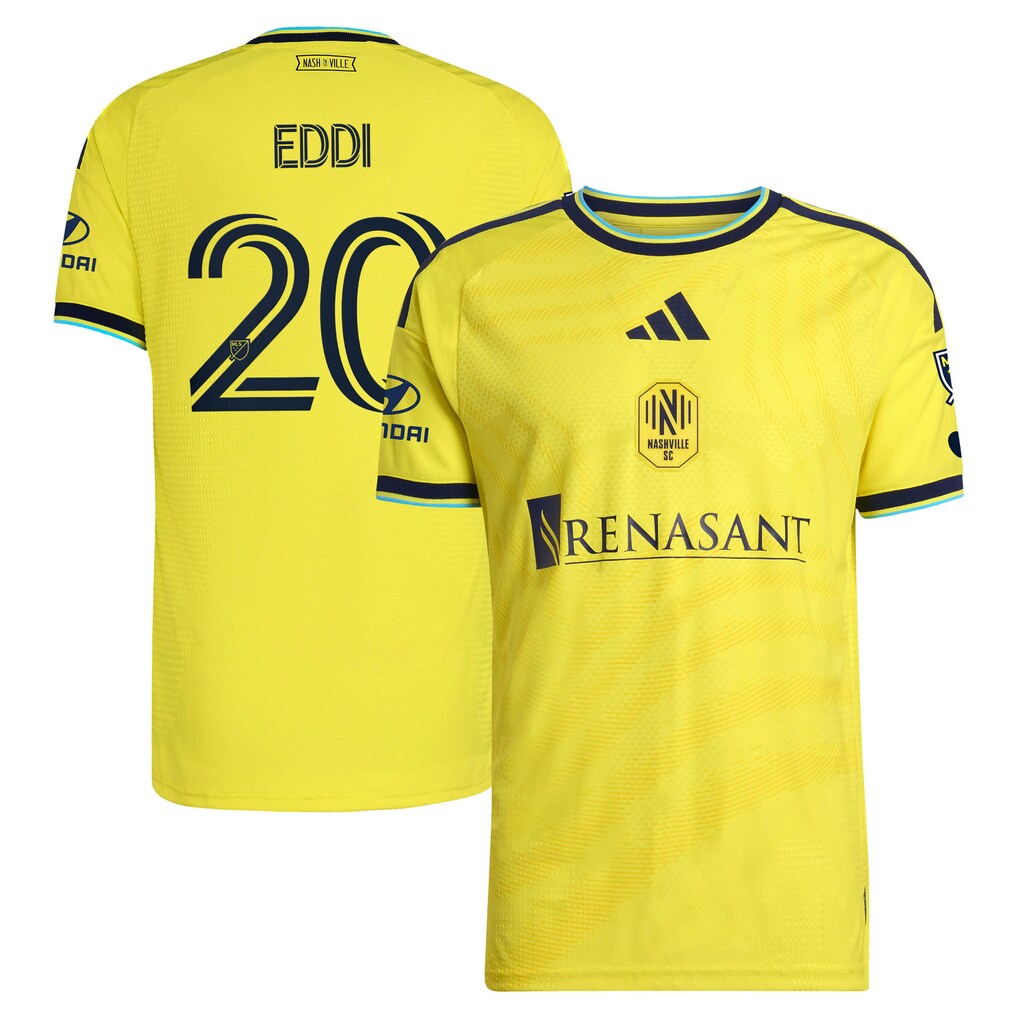 Edvard Tagseth Nashville SC 2026 The Reverb Kit On-Field Patch Jersey - Yellow