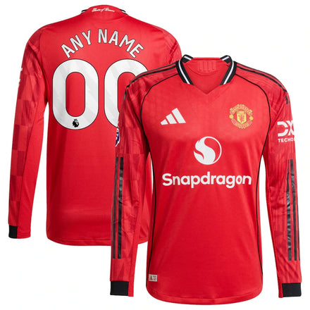 Manchester United Home 2025/26 Custom Long Sleeve Jersey - Red