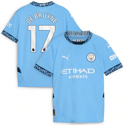 Kevin De Bruyne Manchester City Puma Youth 2024/25 Home Player Jersey - Light Blue