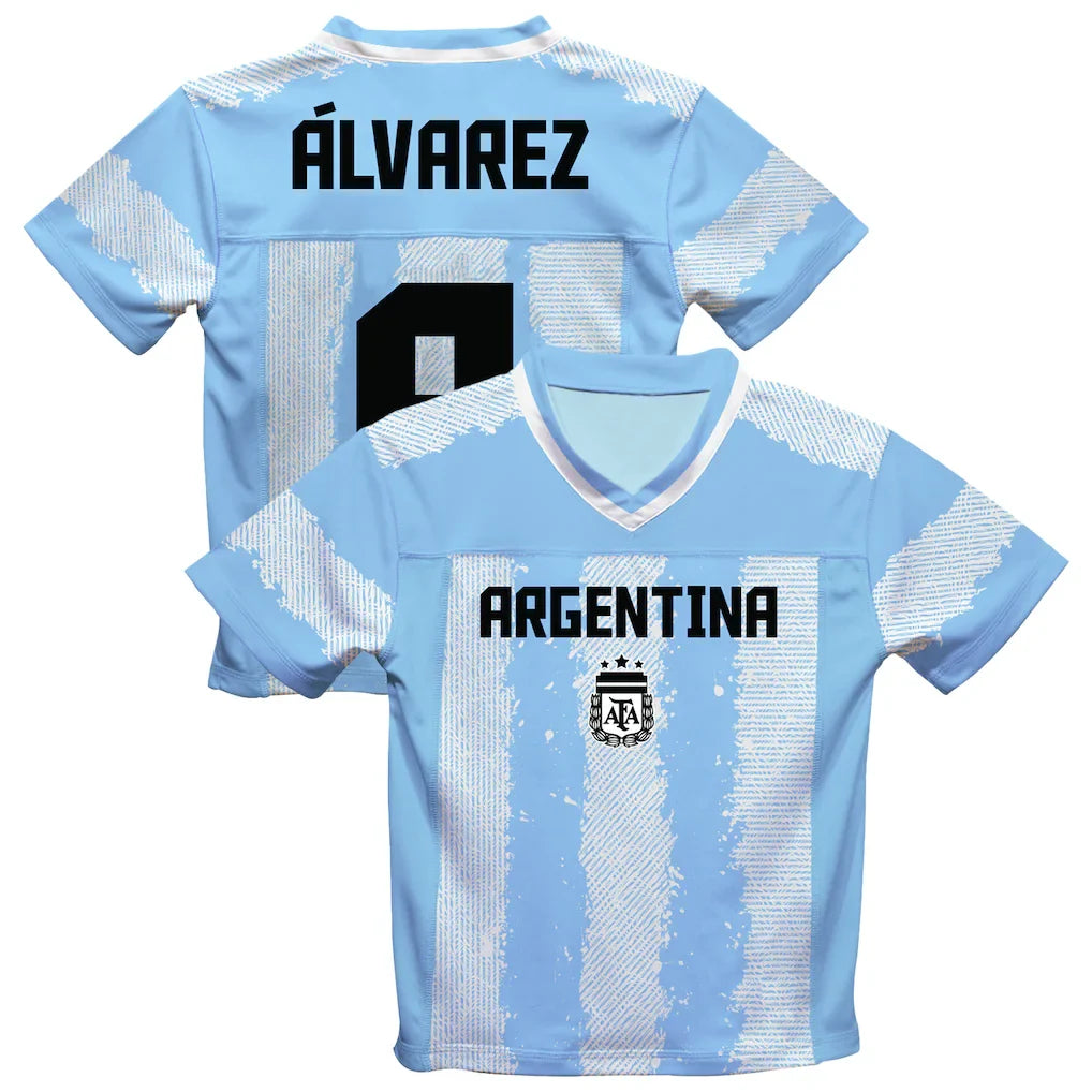Julián Álvarez Argentina National Team Vive La Fete Football Jersey - Light Blue