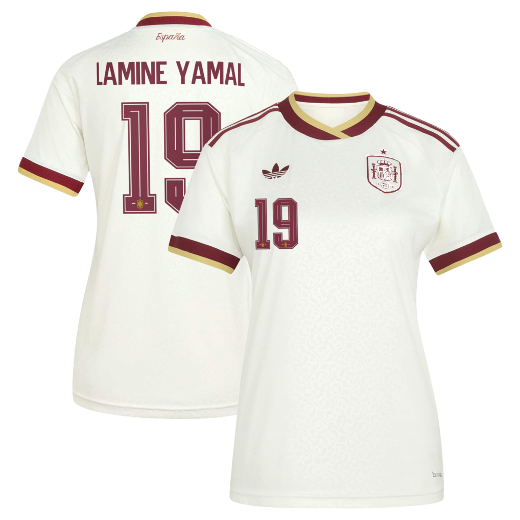 Lamine Yamal Spain National Team adidas Women's 2026 Away Jersey - White