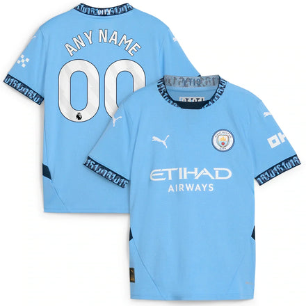 Manchester City Puma Youth 2024/25 Home Custom Jersey - Light Blue