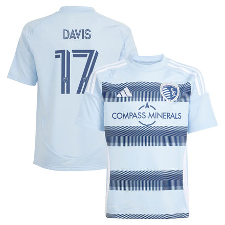 Jake Davis Sporting Kansas City adidas Youth 2025 One KC Player Jersey - Light Blue