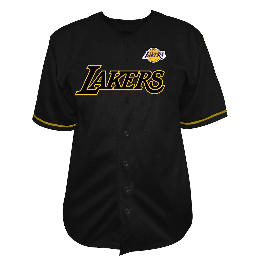 Los Angeles Lakers Big & Tall Pop Full-Button Jersey - Black