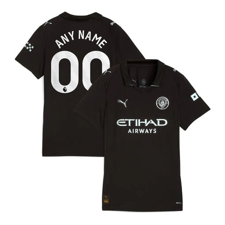 Manchester City Puma Women's 2025/26 Away Custom Jersey - Black
