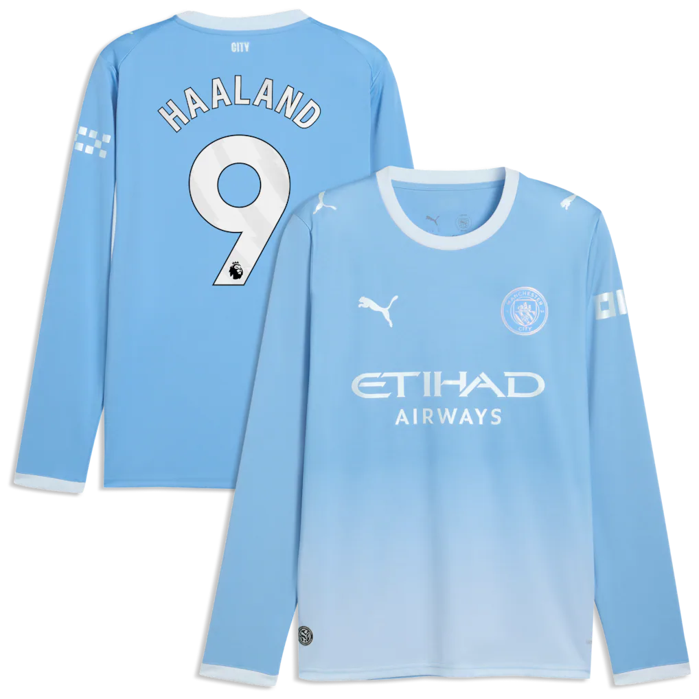 Erling Haaland Manchester City Puma 2026/27 Home Long Sleeve Jersey - Light Blue