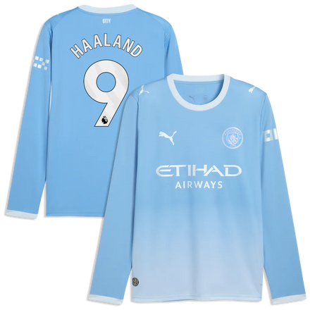 Erling Haaland Manchester City Puma 2026/27 Home Long Sleeve Jersey - Light Blue