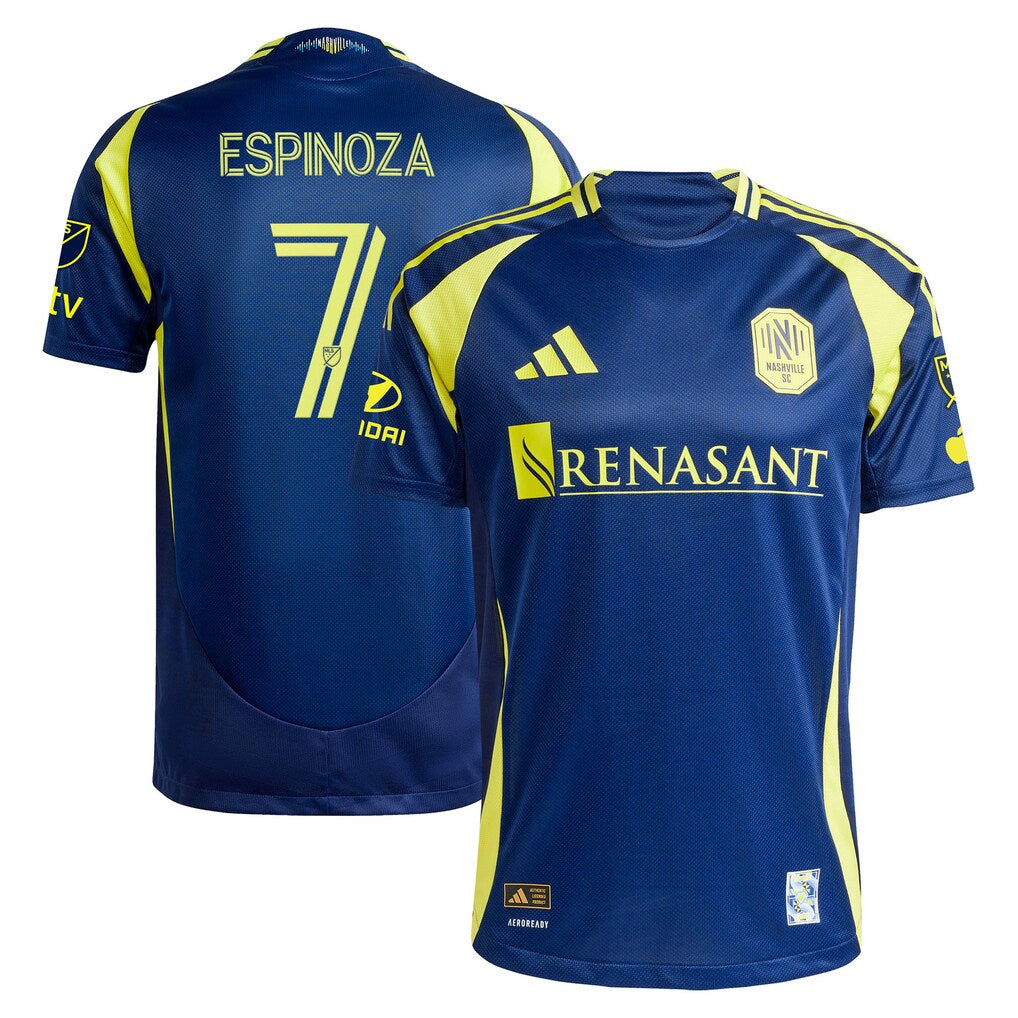 Cristian Espinoza Nashville SC 2025 The Heart of Nashville Kit On-Field – Navy