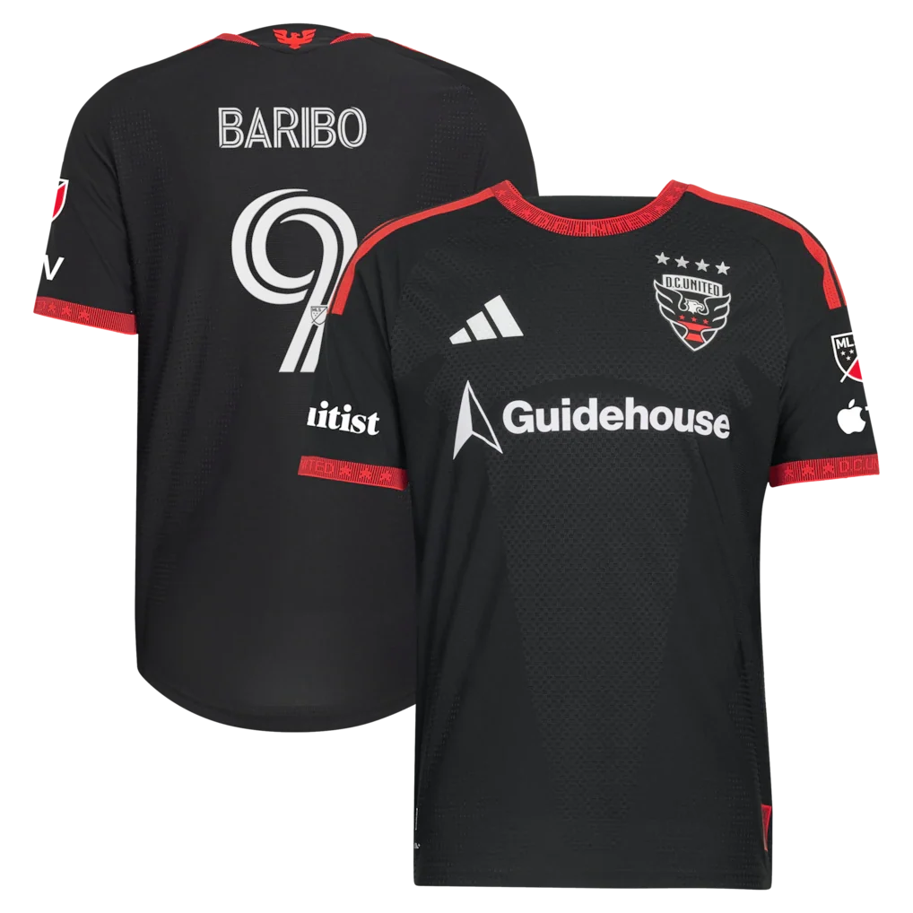 Tai Baribo D.C. United 2026 Black-and-Red Kit On-Field Patch Jersey - Black