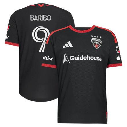 Tai Baribo D.C. United 2026 Black-and-Red Kit On-Field Patch Jersey - Black