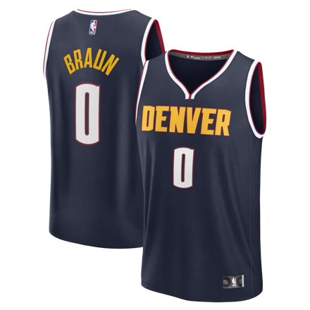 Christian Braun Denver Nuggets Fanatics Fast Break Jersey - Icon Edition - Navy