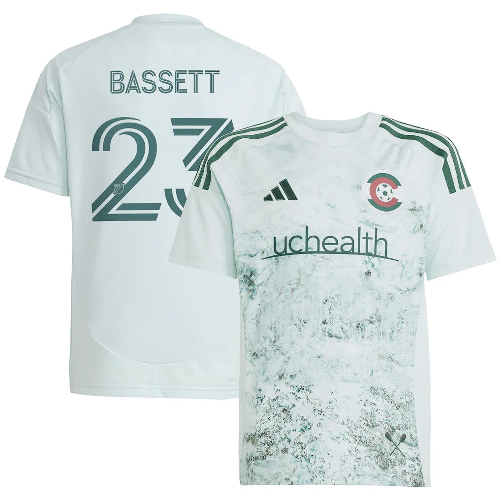 Cole Bassett Colorado Rapids adidas Youth 2025 Headwaters Player Jersey - Green