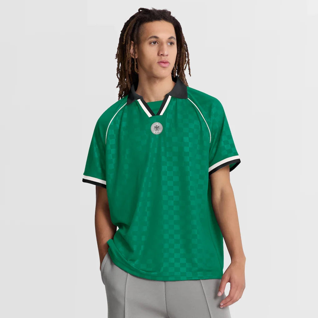Germany National Team Retro Raglan V-Neck Fashion Jersey - Green