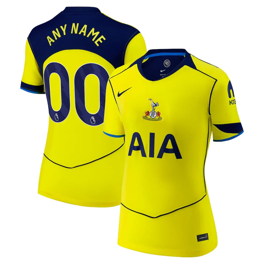 Tottenham Hotspur Nike Women's 2025/26 Third Custom Jersey - Yellow