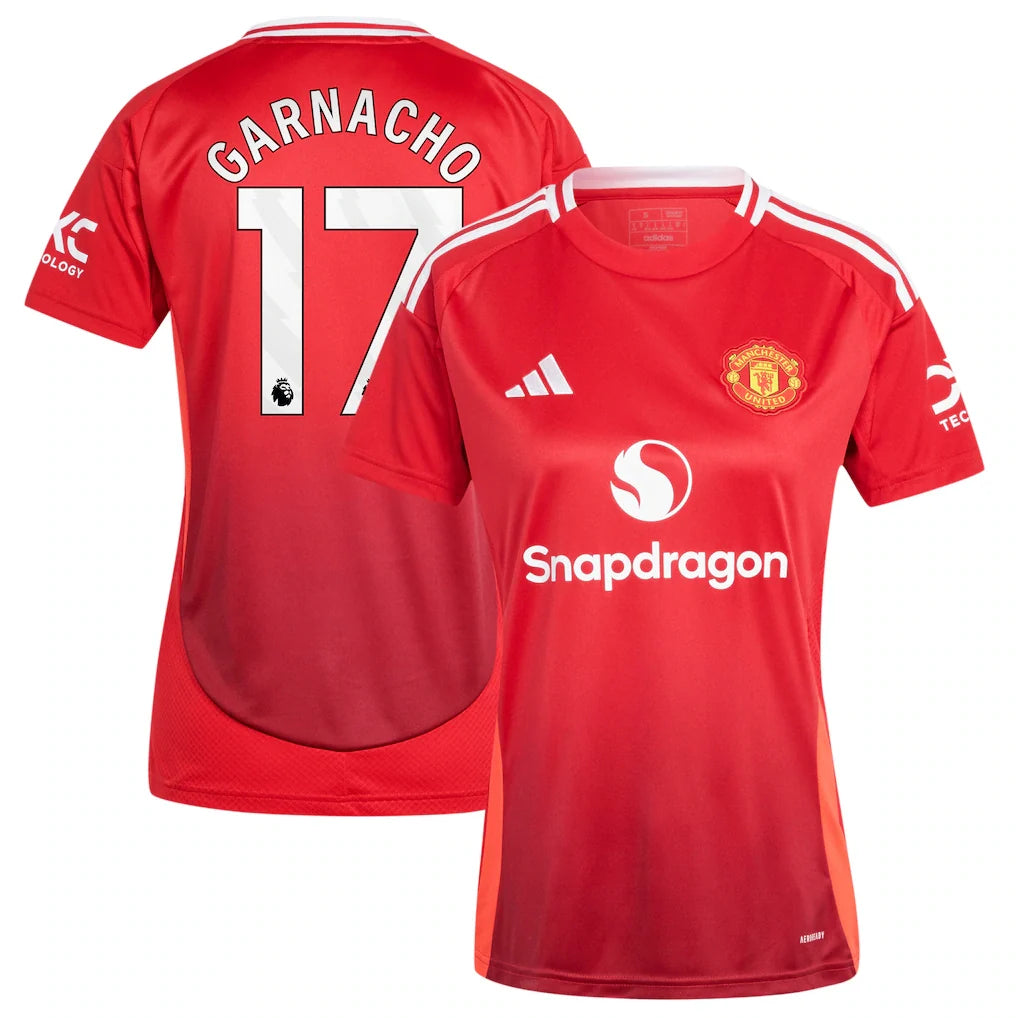 Alejandro Garnacho Manchester United adidas Women's 2024/25 Home Player Jersey - Red