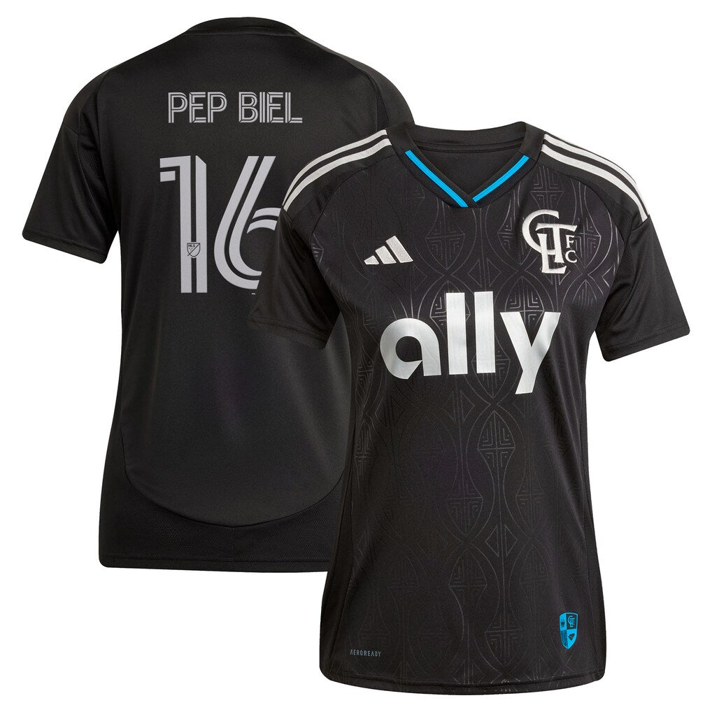 Pep Biel Charlotte FC adidas Women's 2025 Fortress Kit Jersey - Black