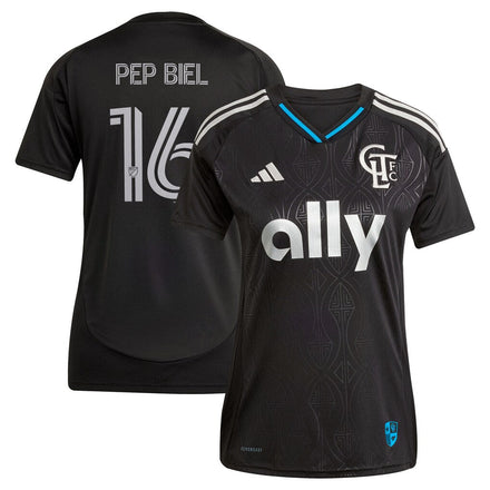 Pep Biel Charlotte FC adidas Women's 2025 Fortress Kit Jersey - Black