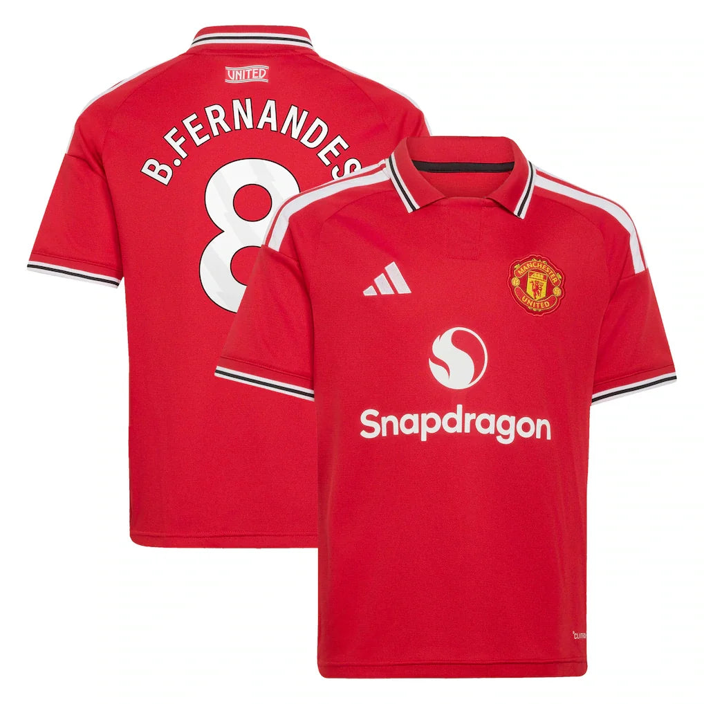 Bruno Fernandes Manchester United adidas Youth 2026/27 Home Jersey - Red
