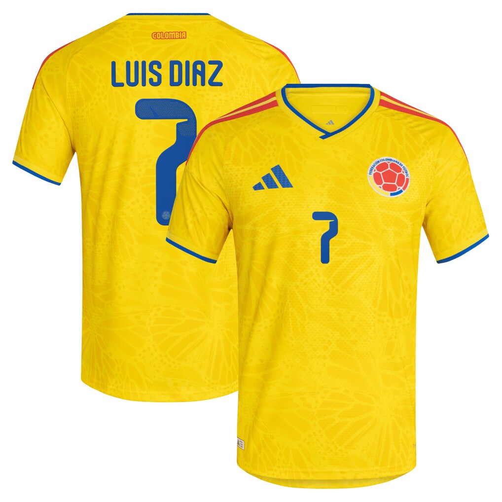 Luis Diaz Colombia National Team 2026 Home - Yellow