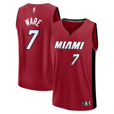 Kel'el Ware Miami Heat Player Jersey - Statement Edition - Red