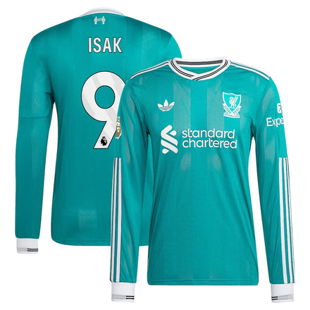 Alexander Isak Liverpool 2025/26 Third Long Sleeve Player Jersey - Green
