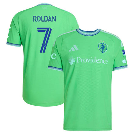 Cristian Roldan Seattle Sounders FC 2026 The Evergreen State Kit On-Field Patch Jersey - Rave Green