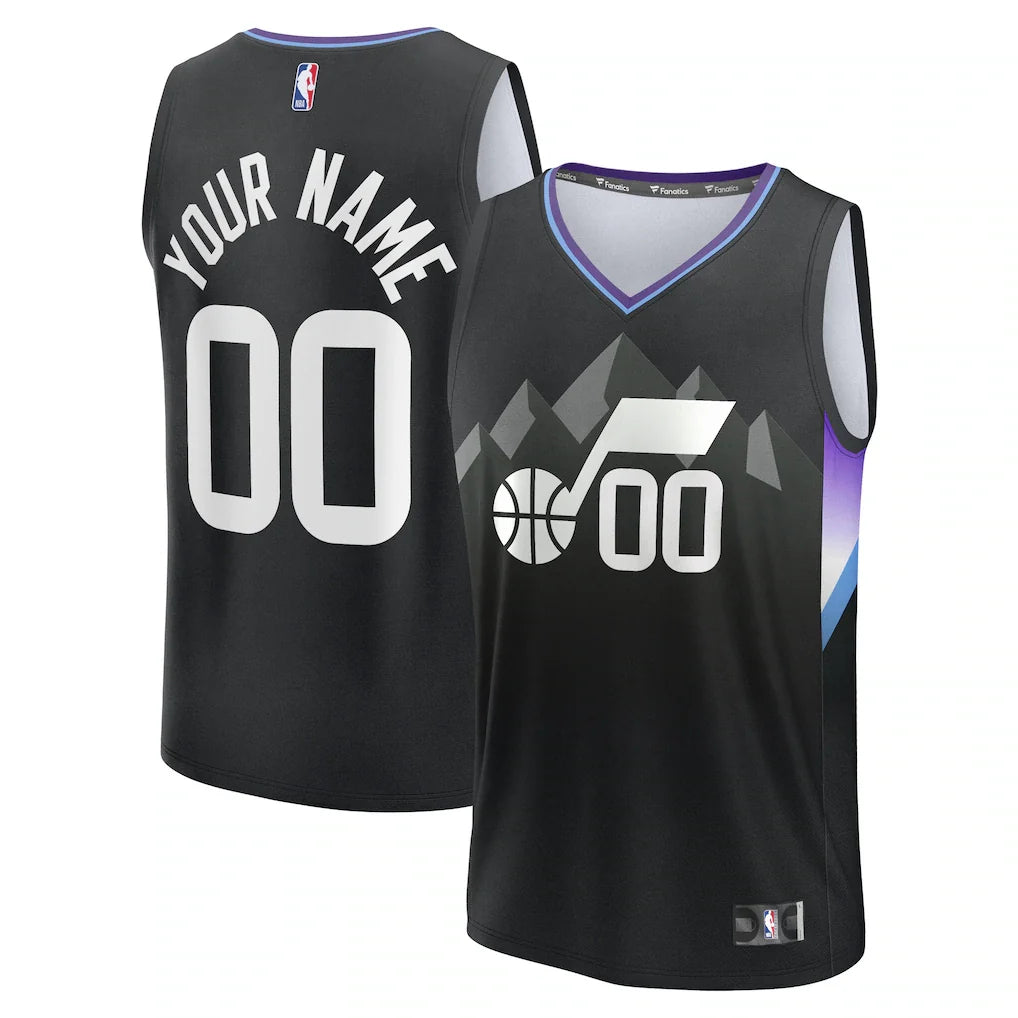 Utah Jazz Custom Jersey - Statement Edition - Black