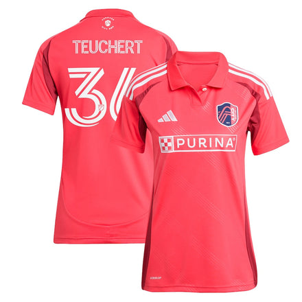 Cedric Teuchert St. Louis City SC adidas Women's 2025 Forever CITY Red Player Jersey - Pink