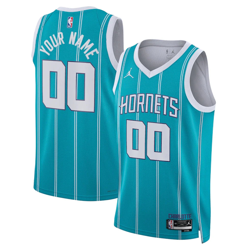 Charlotte Hornets Unisex Swingman Custom Jersey Teal - Icon Edition