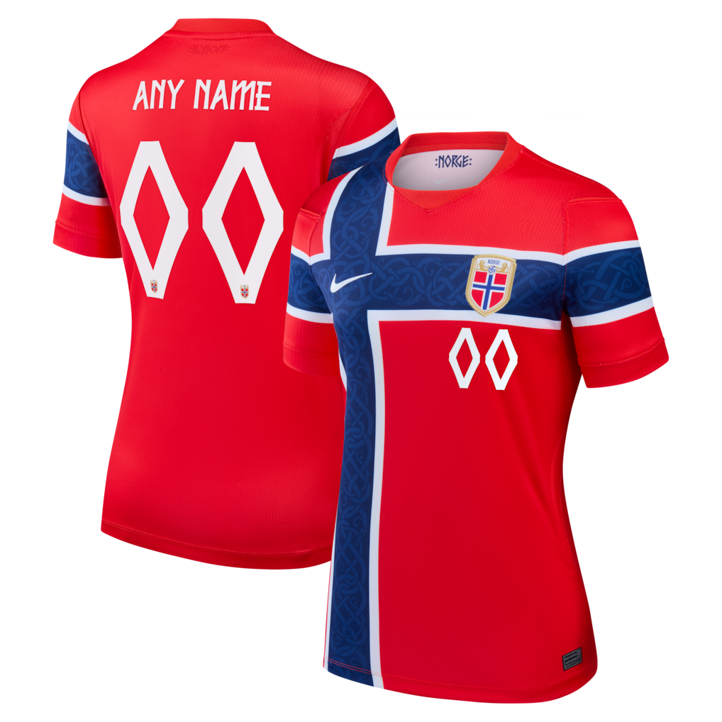 Norway National Team Nike Women's 2026 Home Stadium Custom Jersey - Red