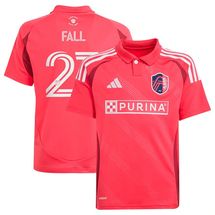 Fallou Fall St. Louis CITY SC adidas Youth 2025 Forever CITY Red Jersey - Red
