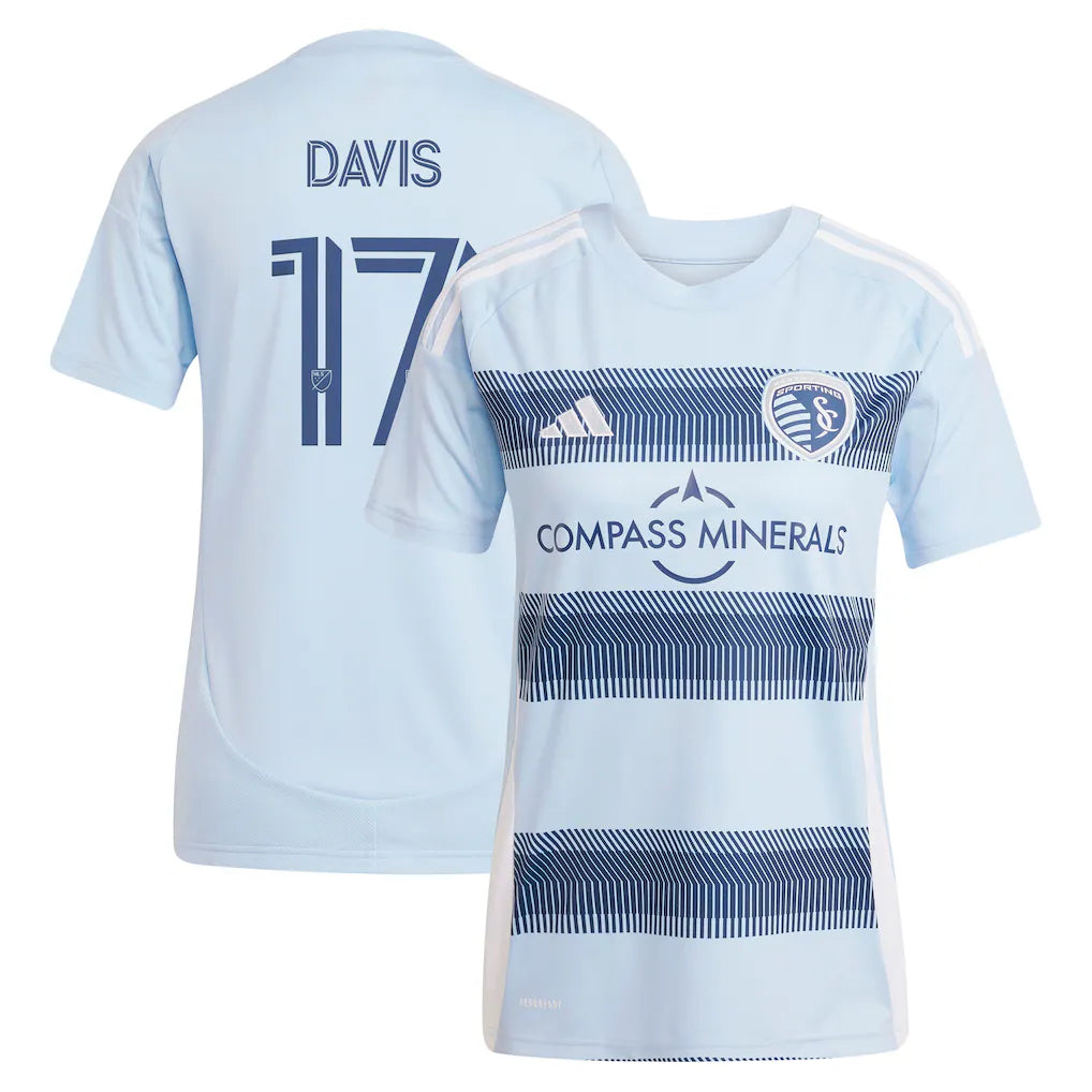 Jake Davis Sporting Kansas City adidas Women's 2025 One KC Player Jersey - Light Blue