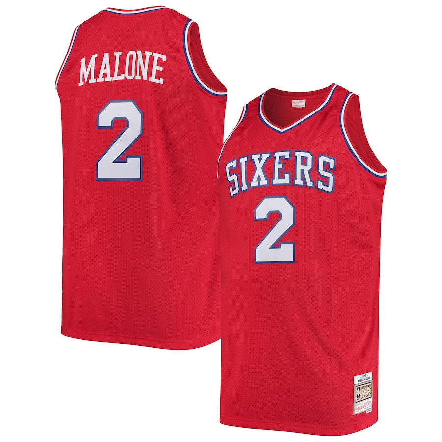 Moses Malone Philadelphia 76ers 1982/83 Big & Tall Hardwood Classics - Red