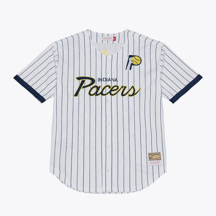 Indiana Pacers Head Coach Pinstripe Mesh Full-Button Baseball Jersey - White