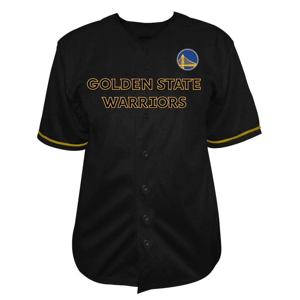 Golden State Warriors Big & Tall Pop Full-Button Jersey - Black