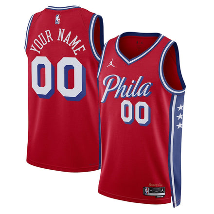 Philadelphia 76ers Unisex 2022/23 Swingman Custom Jersey - Statement Edition - Red