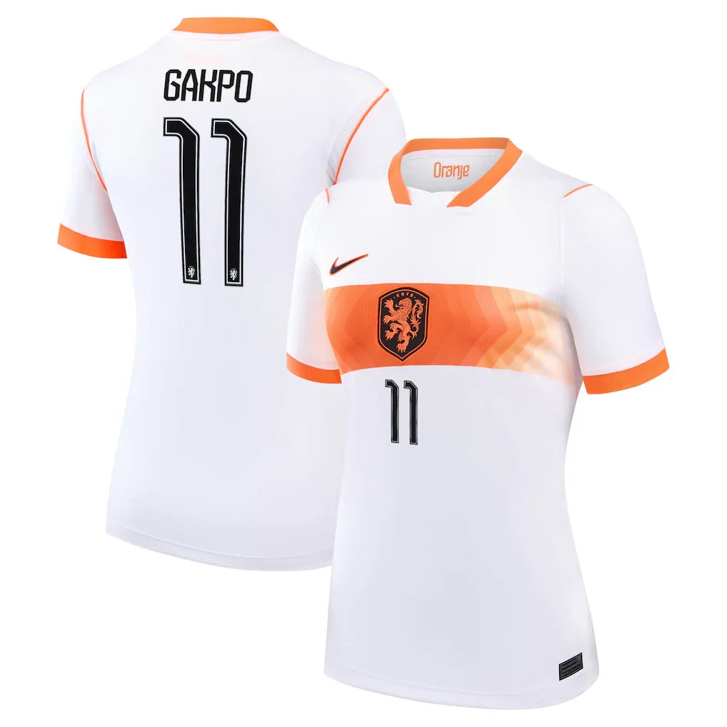 Cody Gakpo Netherlands National Team Nike Women's 2026 Away Stadium Jersey - White