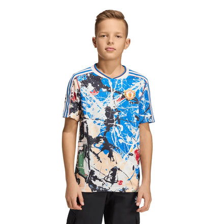 Manchester United X Stone Roses adidas Youth Jersey - Blue