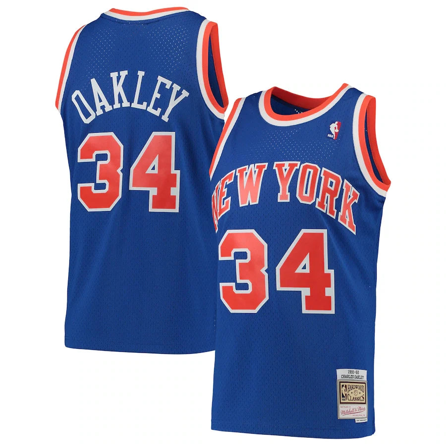 Charles Oakley New York Knicks Hardwood Classics - Blue