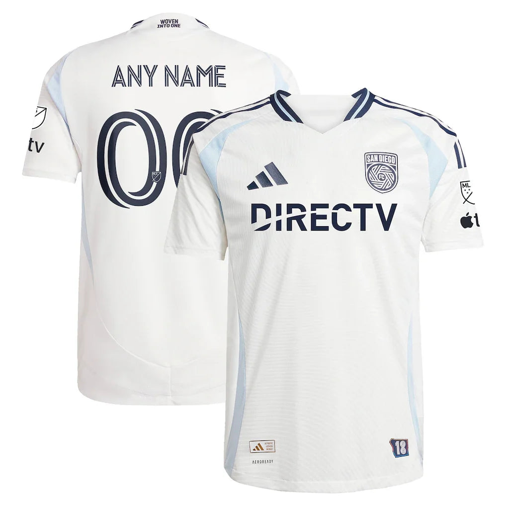 San Diego FC 2025 Woven Into One Custom Jersey - White