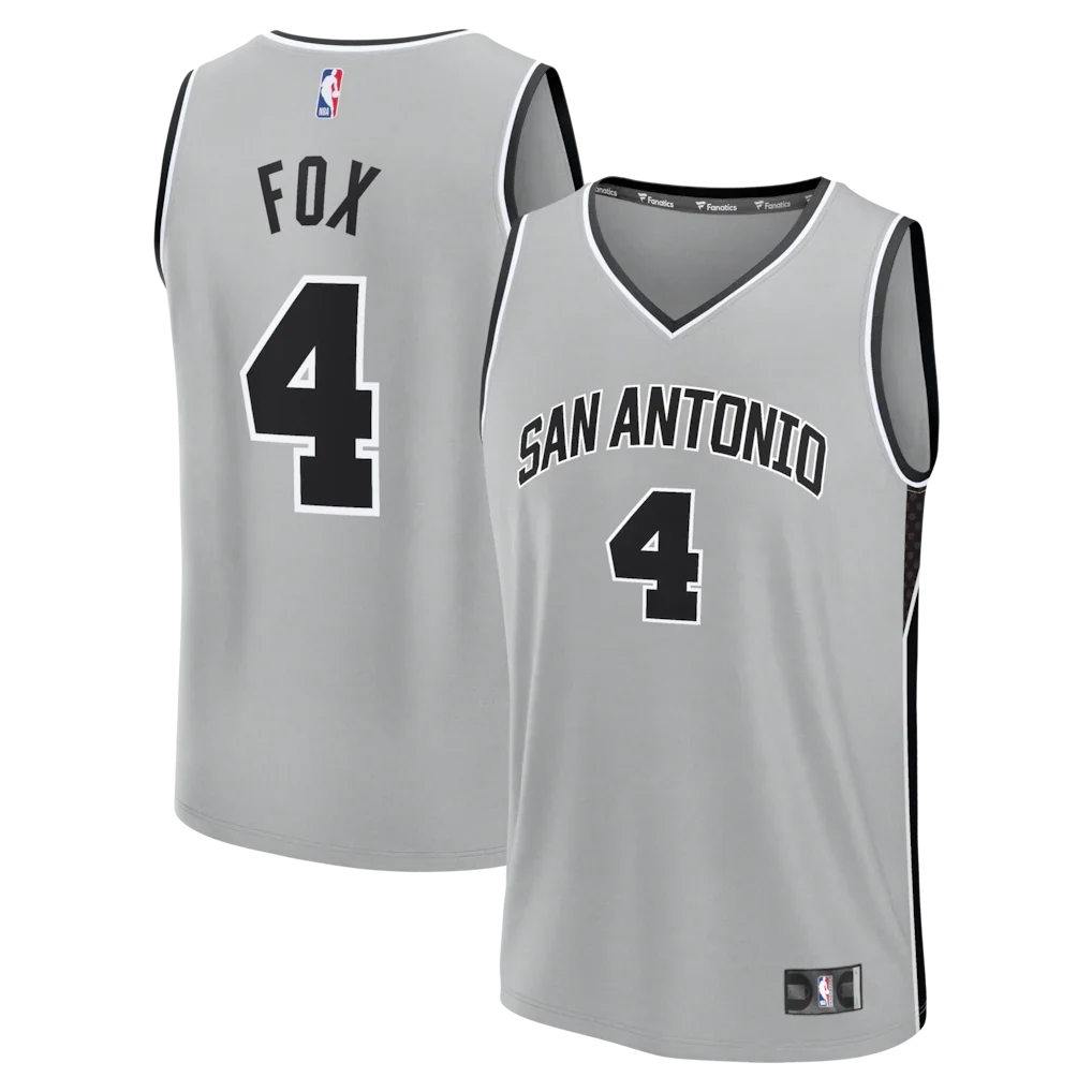 De'Aaron Fox San Antonio Spurs Jersey - Statement Edition - Silver