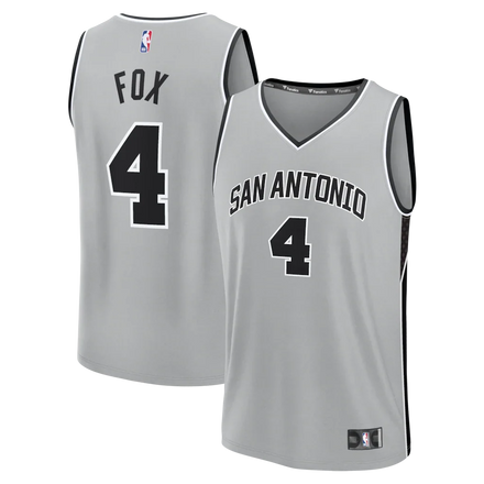 De'Aaron Fox San Antonio Spurs Jersey - Statement Edition - Silver