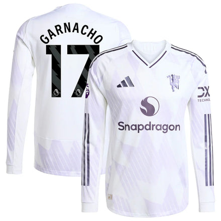 Alejandro Garnacho Manchester United 2025/26 Away Long Sleeve Player Jersey - White