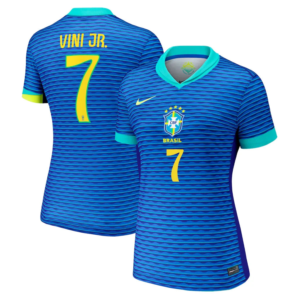 Vini Jr. Brazil National Team Nike Women's 2024 Away Jersey - Blue