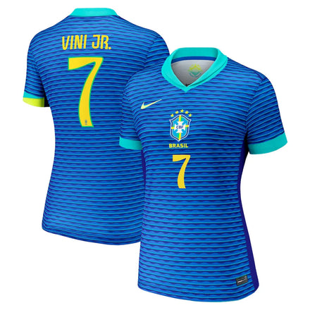 Vini Jr. Brazil National Team Nike Women's 2024 Away Jersey - Blue