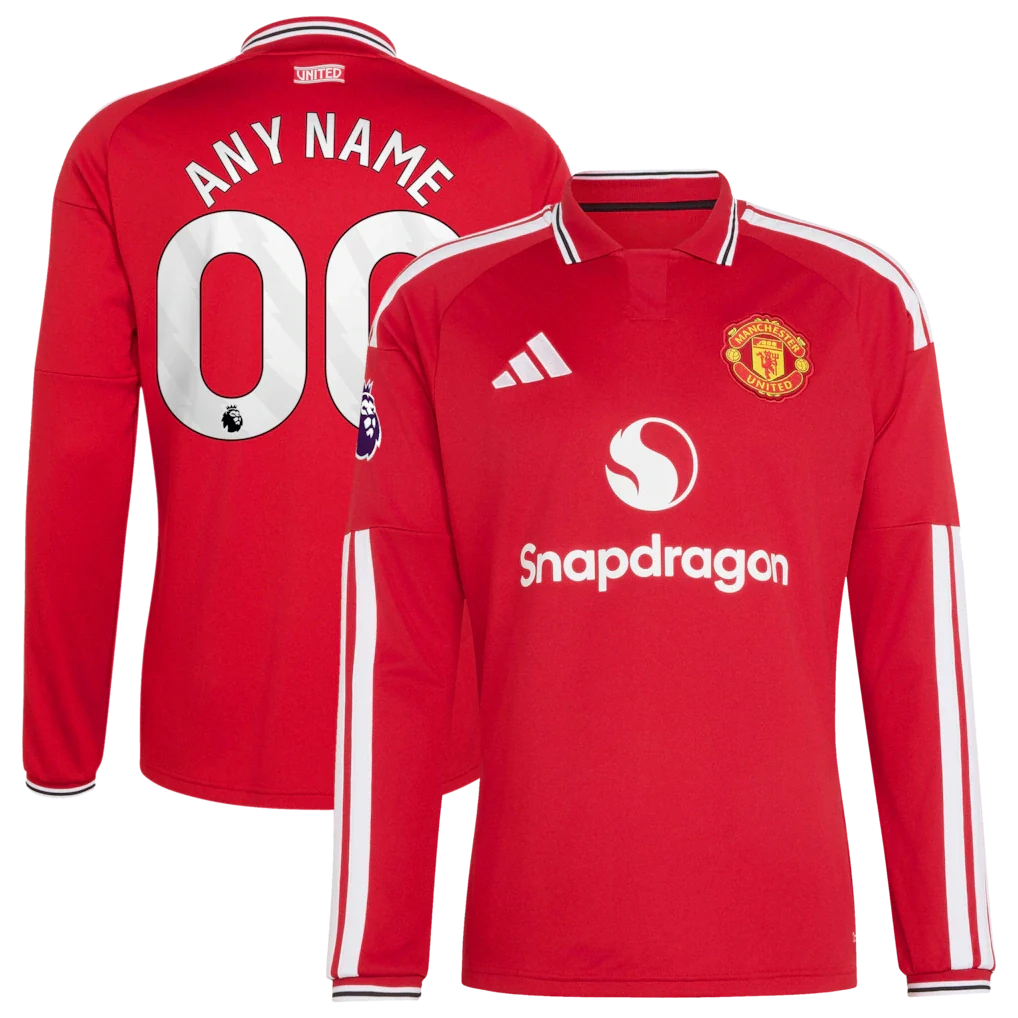 Manchester United 2026/27 Home Long Sleeve Custom Jersey - Red