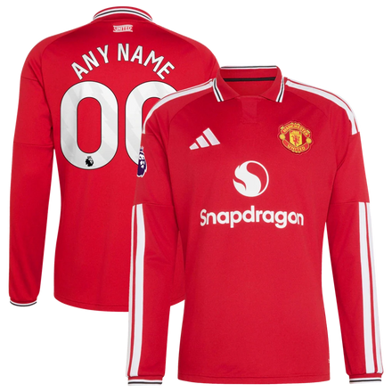 Manchester United 2026/27 Home Long Sleeve Custom Jersey - Red