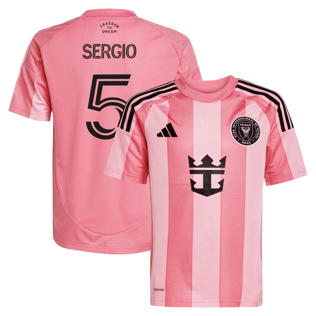 Sergio Busquets Inter Miami CF adidas Youth 2025 Euforia Player Jersey - Light Pink