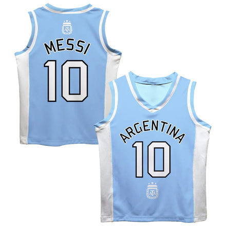 Lionel Messi Argentina National Team Vive La Fete Mesh Basketball Jersey - Light Blue