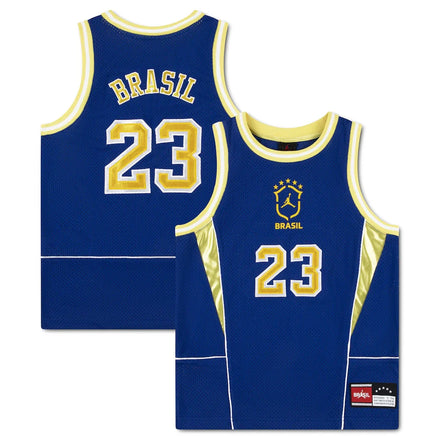 Brazil National Team Youth Mesh Basketball Fashion Jersey - Royal